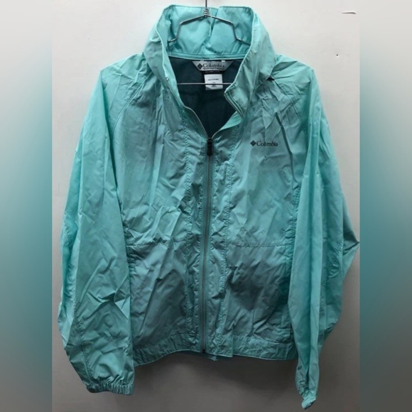 Columbia Full Zip Women's Windbreaker Packable Hidden Hood Size L New MSRP $54.9 - Picture 1 of 8